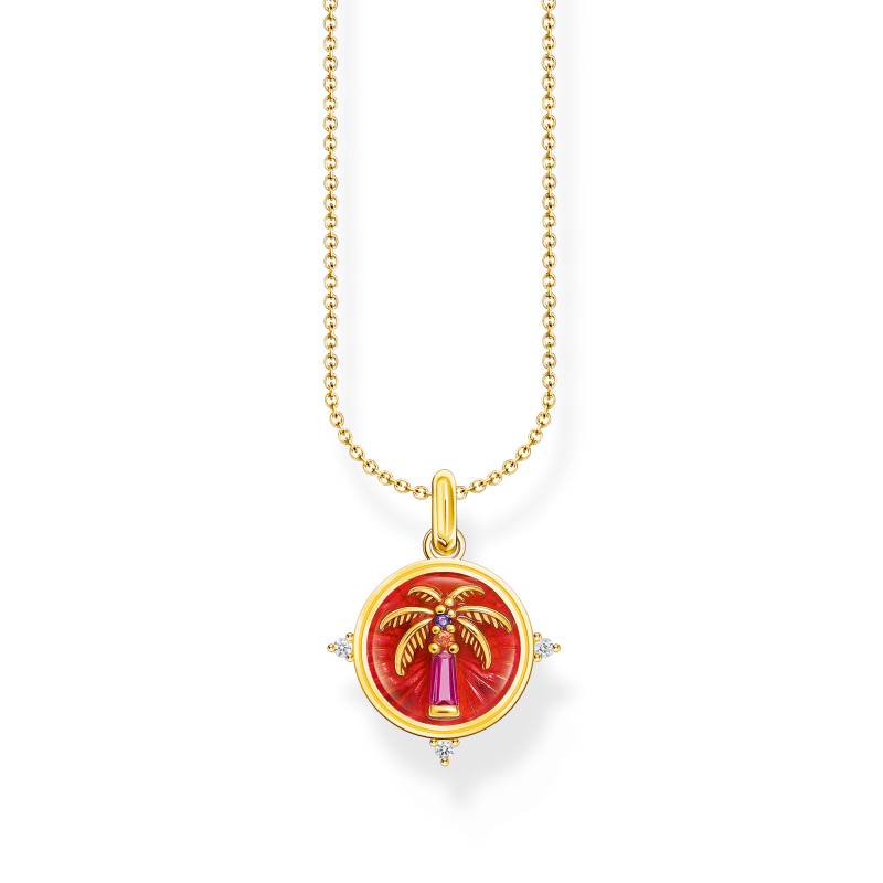 Thomas Sabo Kette mit Palmen-Anhänger und bunten Steinen vergoldet mehrfarbig KE2204-471-7-L45V von Thomas Sabo