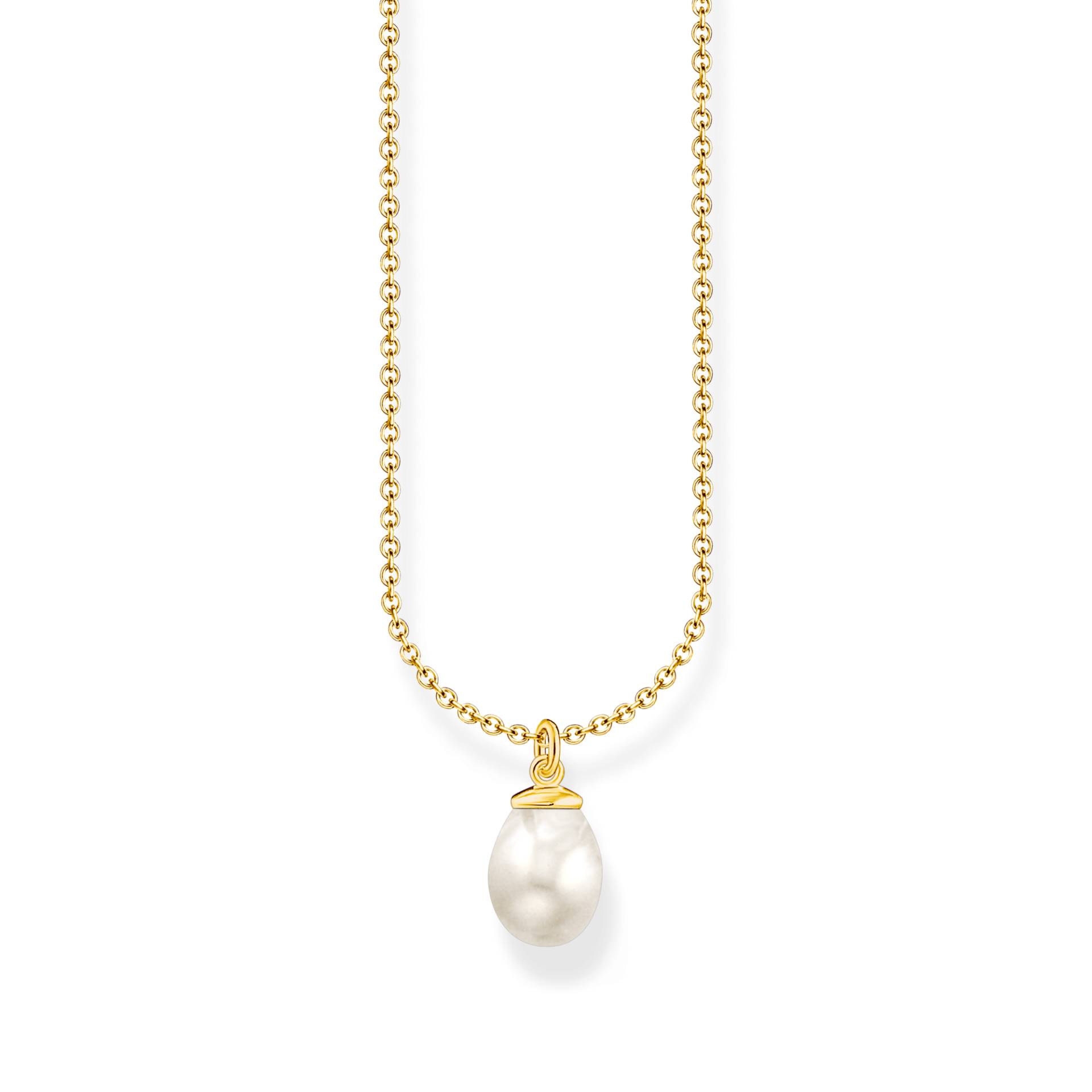 Thomas Sabo Kette mit Perlen-Anhänger vergoldet weiß KE2238-430-14-L45V von Thomas Sabo