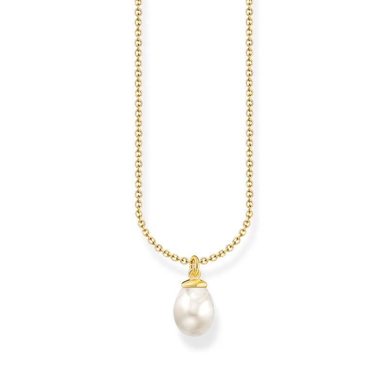 Thomas Sabo Kette mit Perlen-Anhänger vergoldet weiß KE2238-430-14-L45V von Thomas Sabo