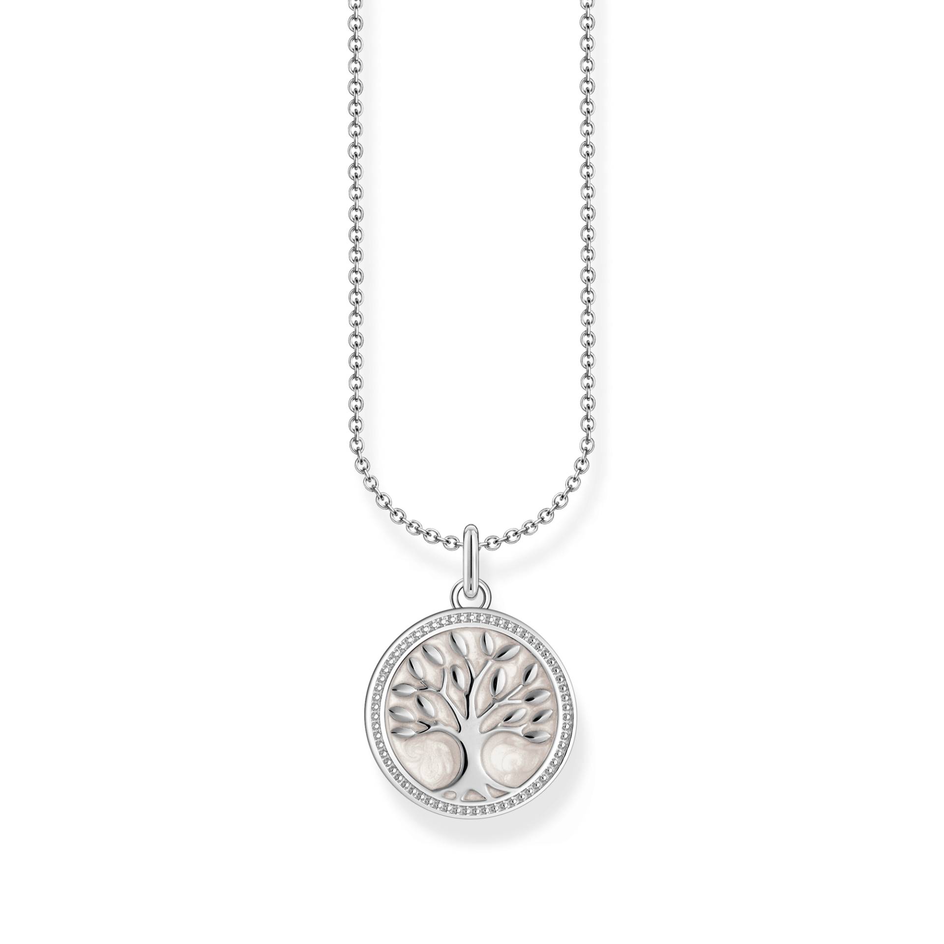 Thomas Sabo Kette mit Tree-of-Love-Anhänger und weißer Emaille Silber silberfarben KE2220-007-21-L45V von Thomas Sabo