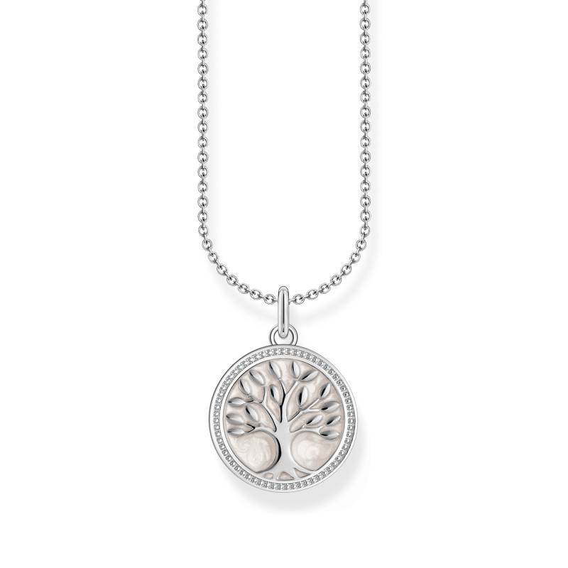 Thomas Sabo Kette mit Tree-of-Love-Anhänger und weißer Emaille Silber silberfarben KE2220-007-21-L45V von Thomas Sabo