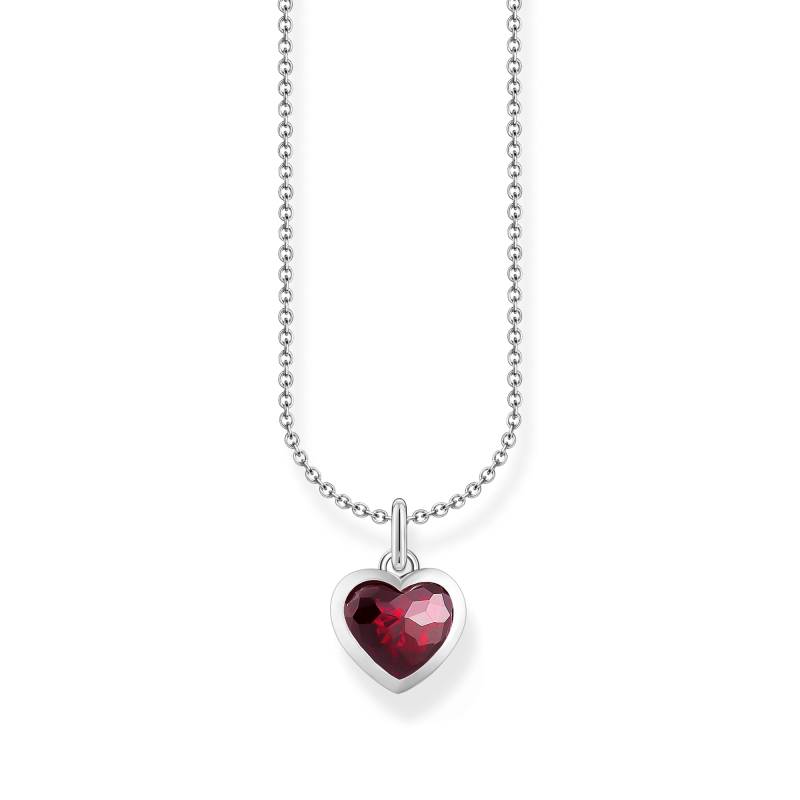 Thomas Sabo Kette mit dunkelrotem Herz-Anhänger Silber rot KE2268-051-10-L45V von Thomas Sabo