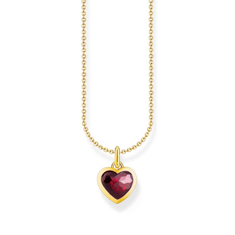 Thomas Sabo Kette mit dunkelrotem Herz-Anhänger vergoldet rot KE2268-414-10-L45V von Thomas Sabo