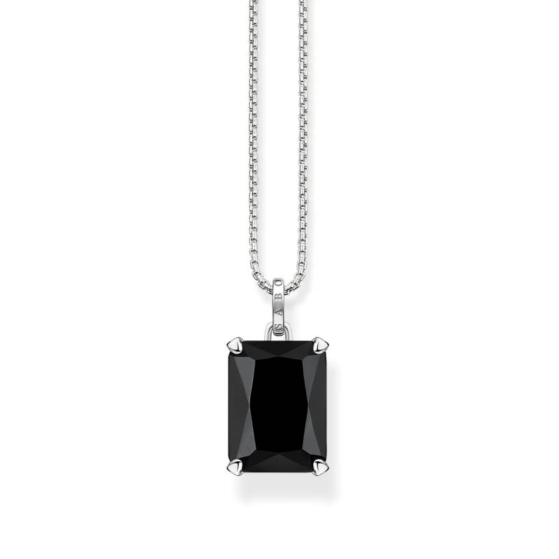 Thomas Sabo Kette mit großem schwarzen Stein Silber schwarz KE1957-698-11-L50V von Thomas Sabo