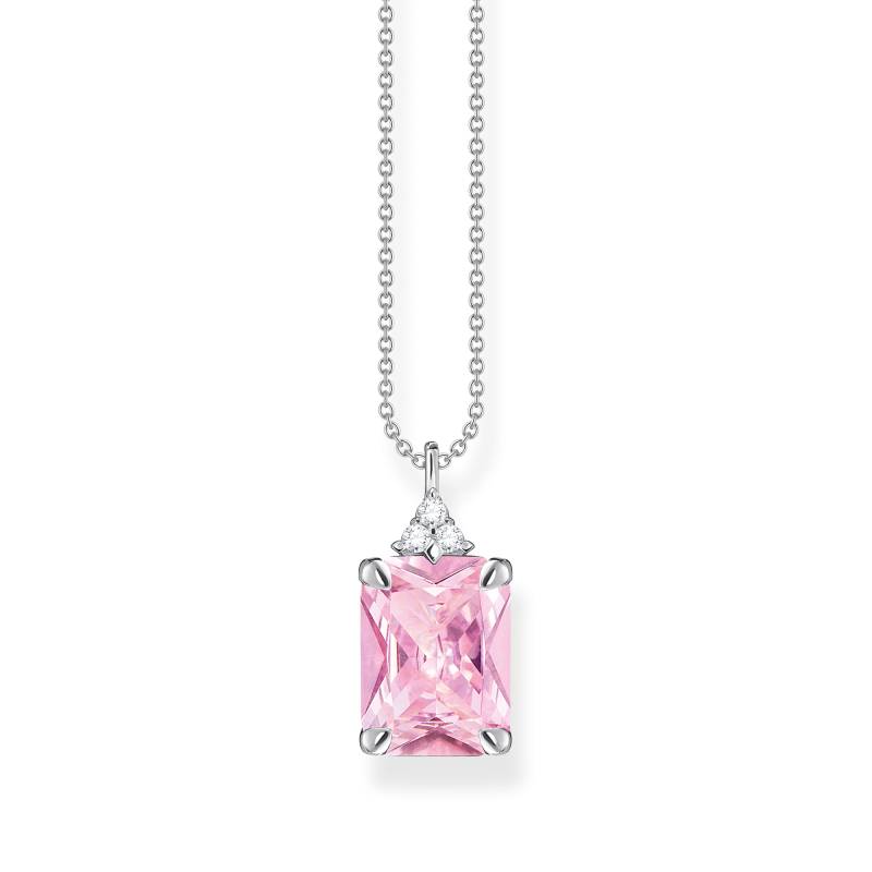 Thomas Sabo Kette mit pinken und weißen Steinen Silber pink KE2089-051-9-L45V von Thomas Sabo