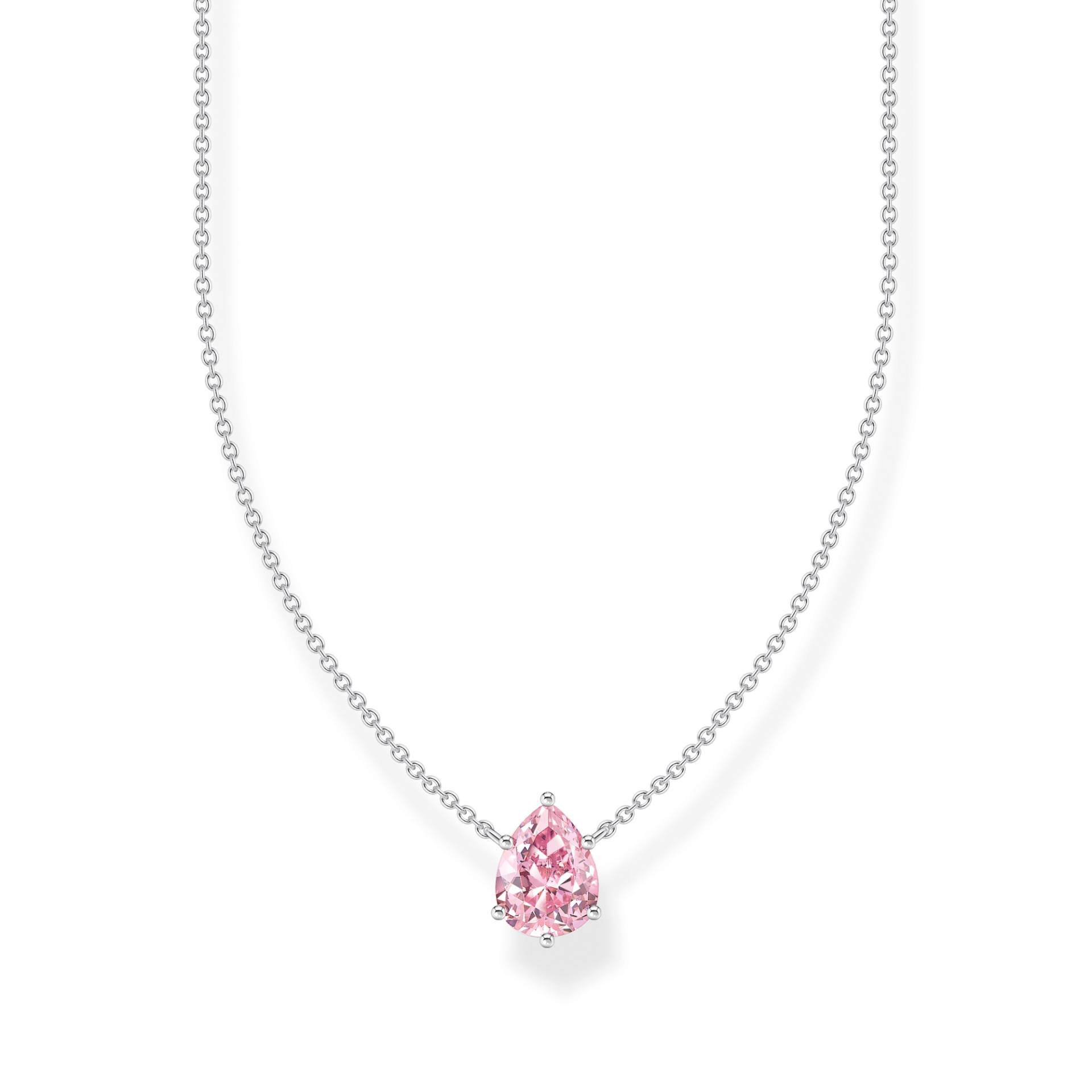 Thomas Sabo Kette mit pinkfarbenem Tropfen-Anhänger Silber pink KE2213-051-9-L45V von Thomas Sabo