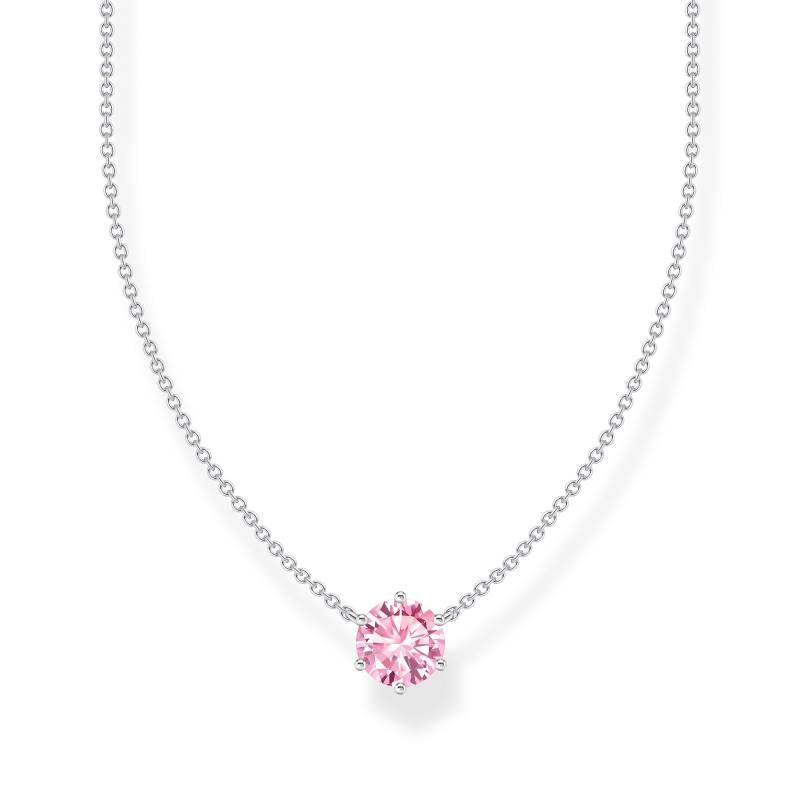 Thomas Sabo Kette mit pinkfarbenem Zirkonia-Anhänger Silber pink KE2210-051-9-L45V von Thomas Sabo