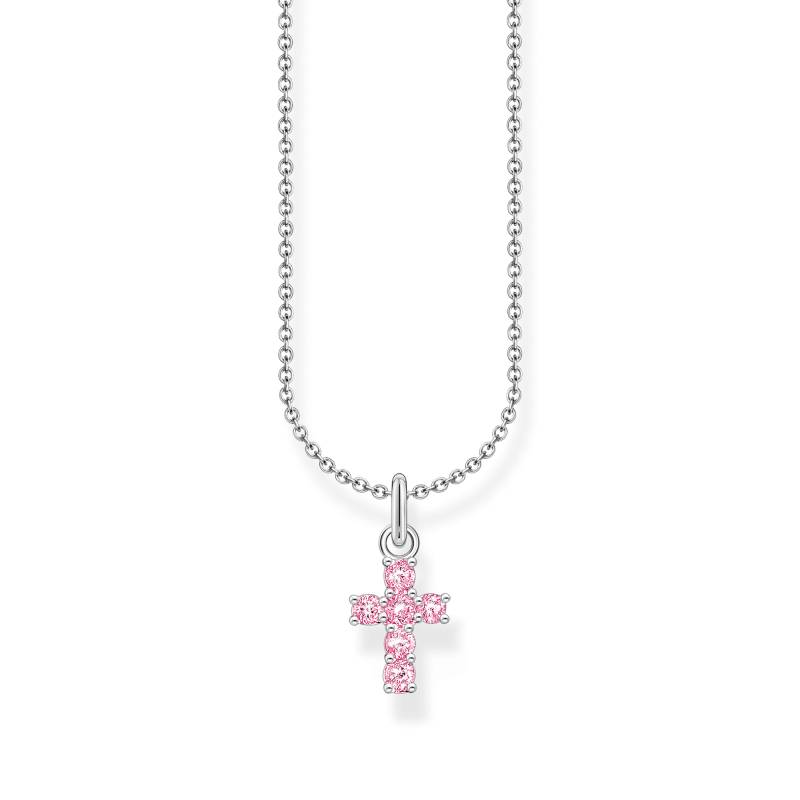 Thomas Sabo Kette mit rosafarbenem Kreuz-Anhänger Silber pink KE2226-051-9-L45V von Thomas Sabo