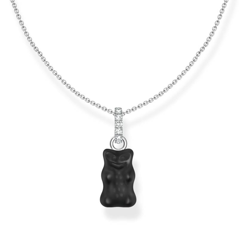 Thomas Sabo Kette mit schwarzem Goldbären-Anhänger und Steinen Silber schwarz KE2209-052-11-L45V von Thomas Sabo