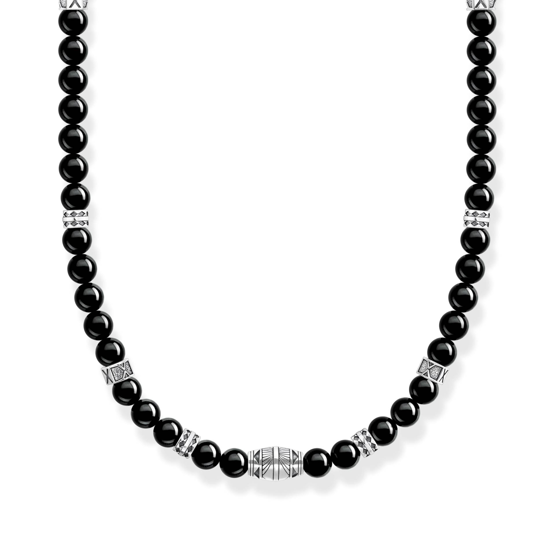 Thomas Sabo Kette mit schwarzen Onyx-Beads Silber schwarz KE2180-507-11-L50 von Thomas Sabo
