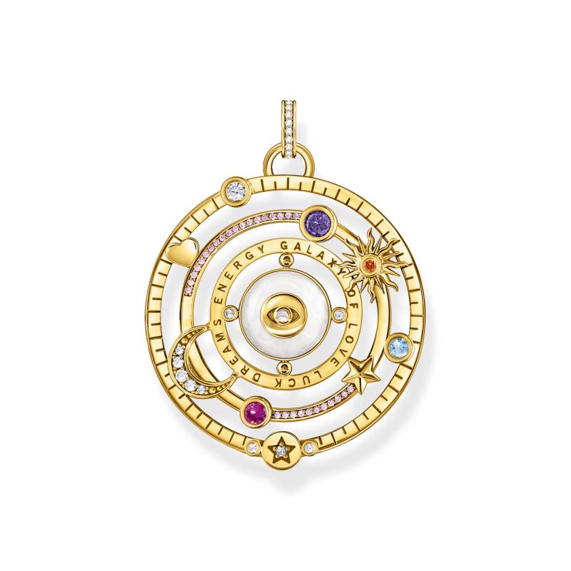 Thomas Sabo Kettenanhänger Halbkugel mit Auge bunte Steine vergoldet mehrfarbig PE957-565-7 von Thomas Sabo