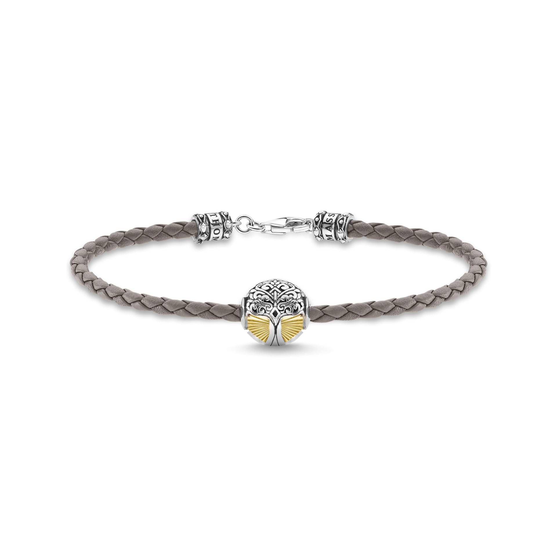 Thomas Sabo Lederarmband grau Baum der Liebe gold grau A2013-682-5-L17 von Thomas Sabo