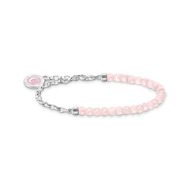 Thomas Sabo Member Charm-Armband mit Rosenquarz-Beads und Charmista Coin Silber pink A2130-067-9-L17V von Thomas Sabo