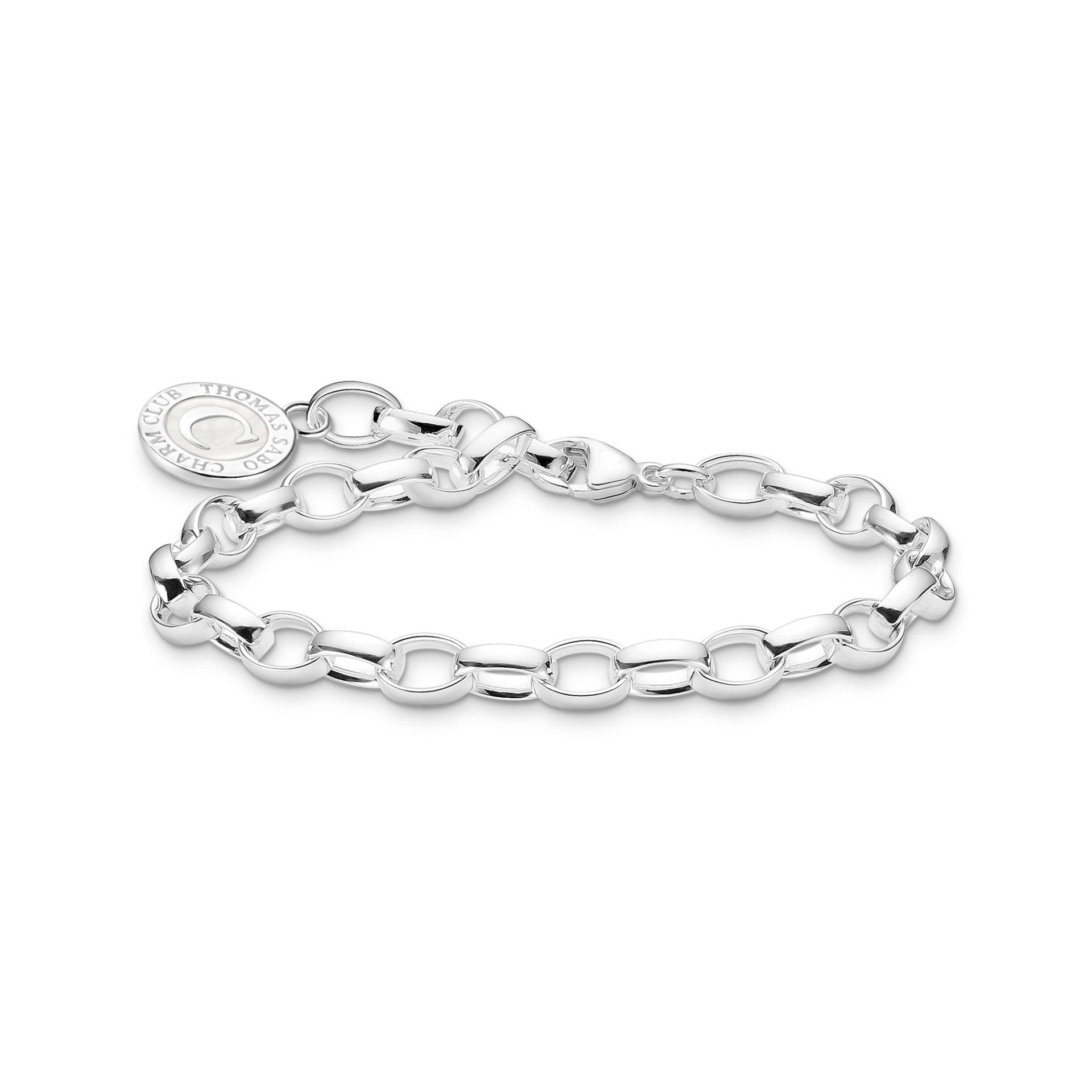 Thomas Sabo Member Charm-Armband mit weißem Charmista Coin Silber silberfarben X0285-007-21-L17 von Thomas Sabo