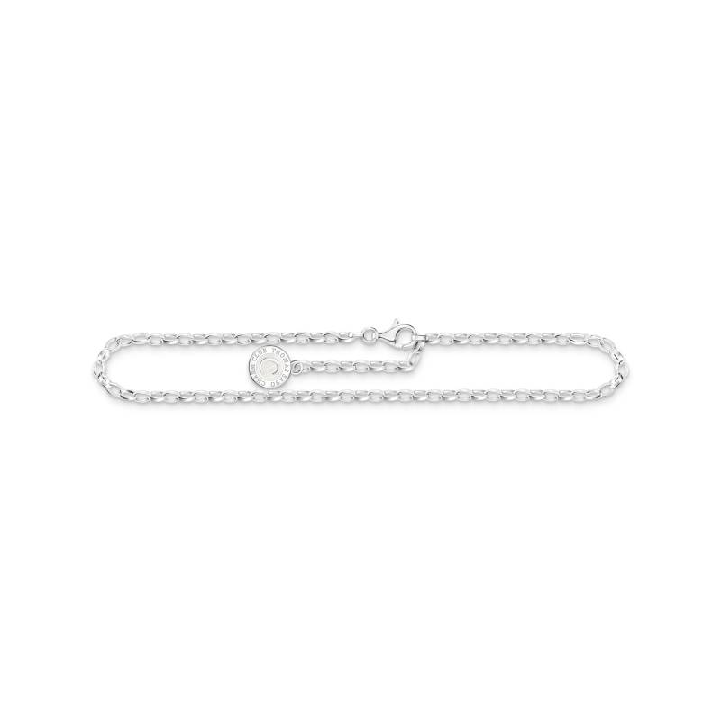 Thomas Sabo Charm-Fußkette mit weißem Coin Silber silberfarben X2090-007-21-L26 von Thomas Sabo