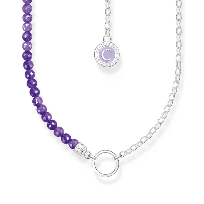 Thomas Sabo Member Charm-Kette mit Gliedern und imitiertem Amethyst Silber violett KE2190-007-13-L37V von Thomas Sabo