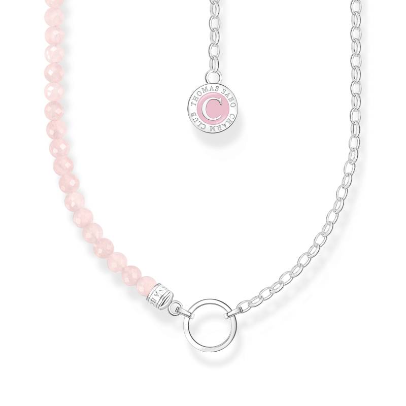 Thomas Sabo Member Charm-Kette mit Rosenquarz-Beads und Charmista Coin Silber pink KE2190-067-9-L37V von Thomas Sabo