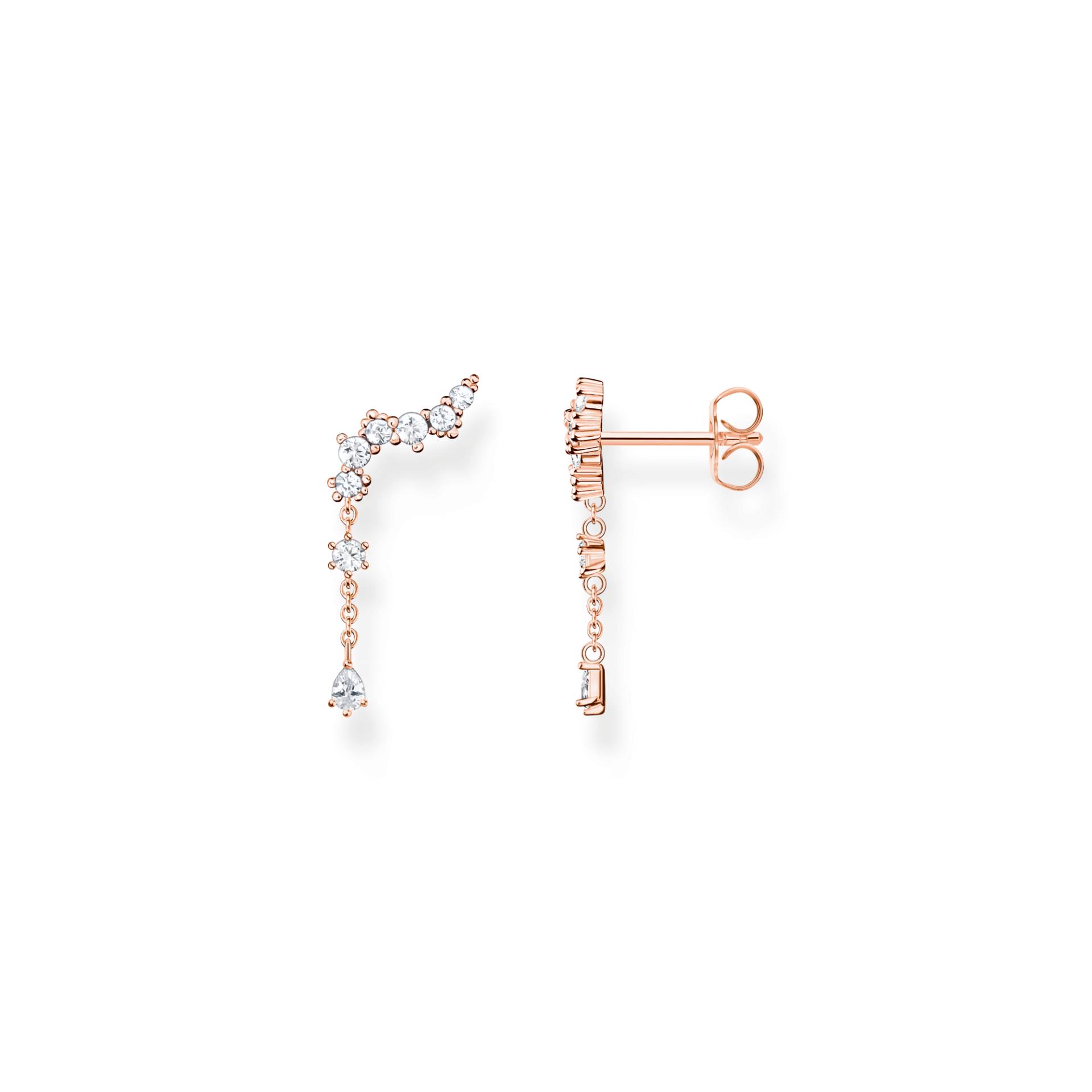 Thomas Sabo Ohrringe Ear Climber Eiskristalle roségold weiß H2254-416-14 von Thomas Sabo