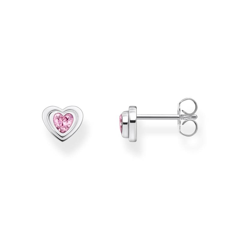 Thomas Sabo Ohrstecker Herz mit pinkfarbenem Zirkonia Silber geschwärzt pink H2271-643-9 von Thomas Sabo