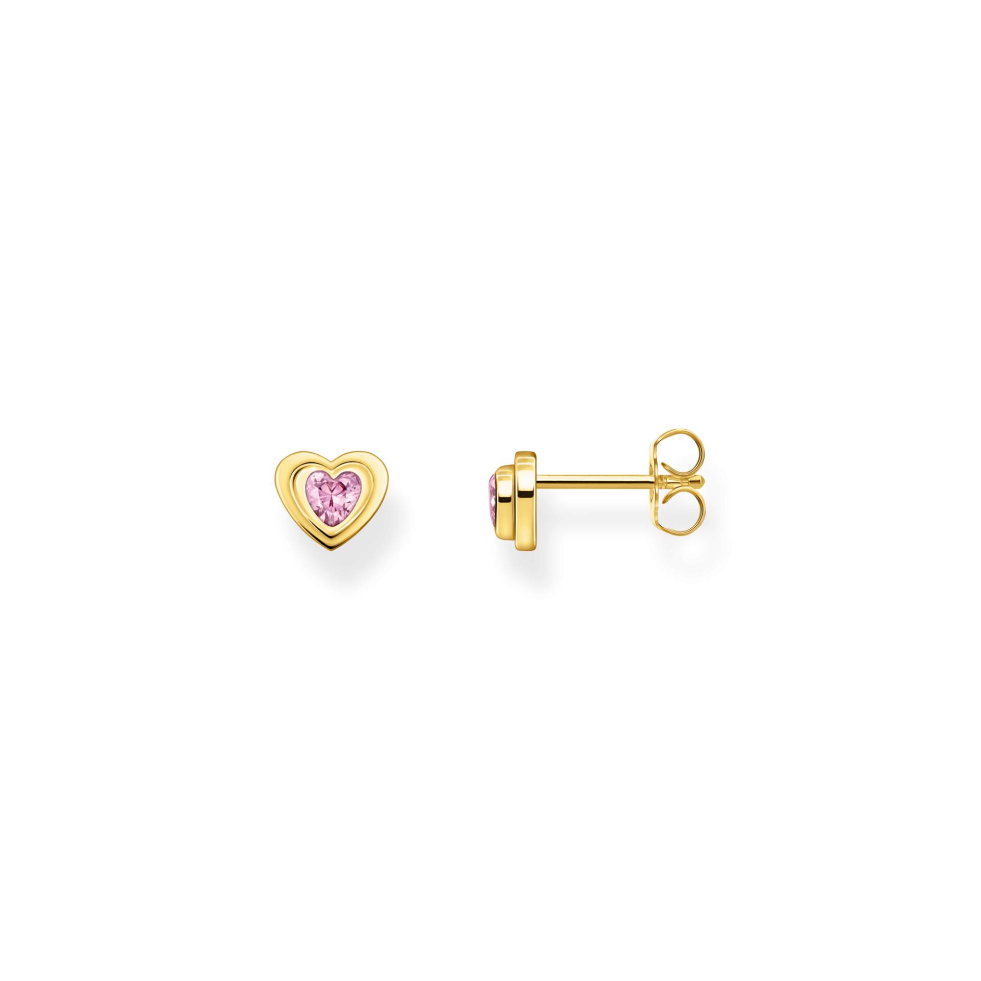 Thomas Sabo Ohrstecker Herz mit pinkfarbenem Zirkonia vergoldet pink H2271-414-9 von Thomas Sabo