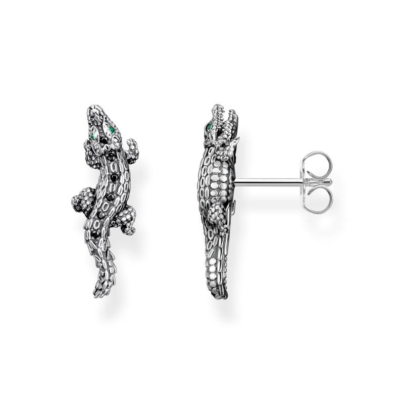 Thomas Sabo Ohrstecker Krokodil mit schwarzen und grünen Steinen Silber geschwärzt mehrfarbig H2263-347-7 von Thomas Sabo