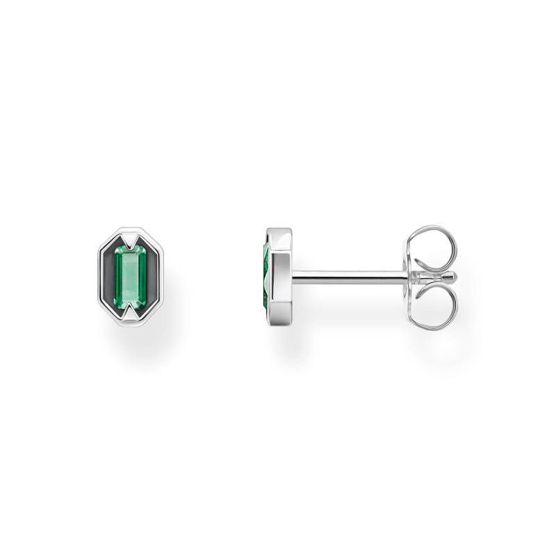Thomas Sabo Ohrstecker Krokodilaugen mit grünen Steinen Silber geschwärzt grün H2264-667-6 von Thomas Sabo