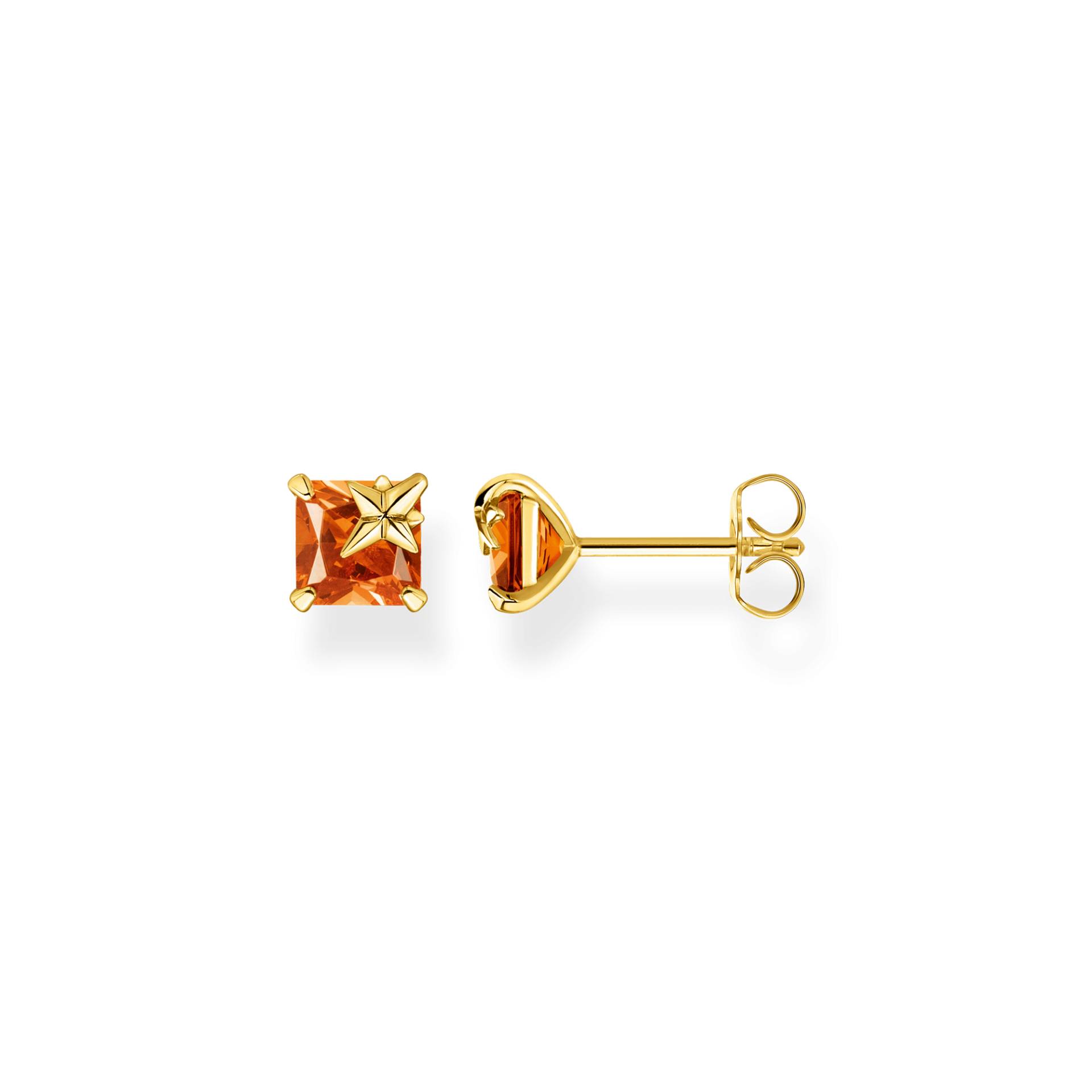 Thomas Sabo Ohrstecker mit orangenem Stein und Stern vergoldet orange H2116-472-8 von Thomas Sabo