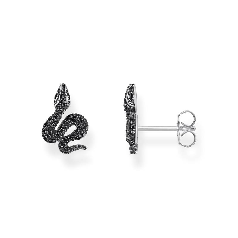 Thomas Sabo Ohrstecker Schlange mit schwarzen Steinen Silber geschwärzt schwarz H2298-691-11 von Thomas Sabo