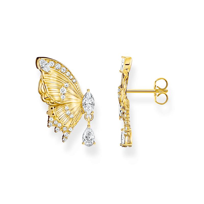 Thomas Sabo Ohrstecker Schmetterling Butterfly Paradise mit Steinen vergoldet weiß H2328-414-14 von Thomas Sabo