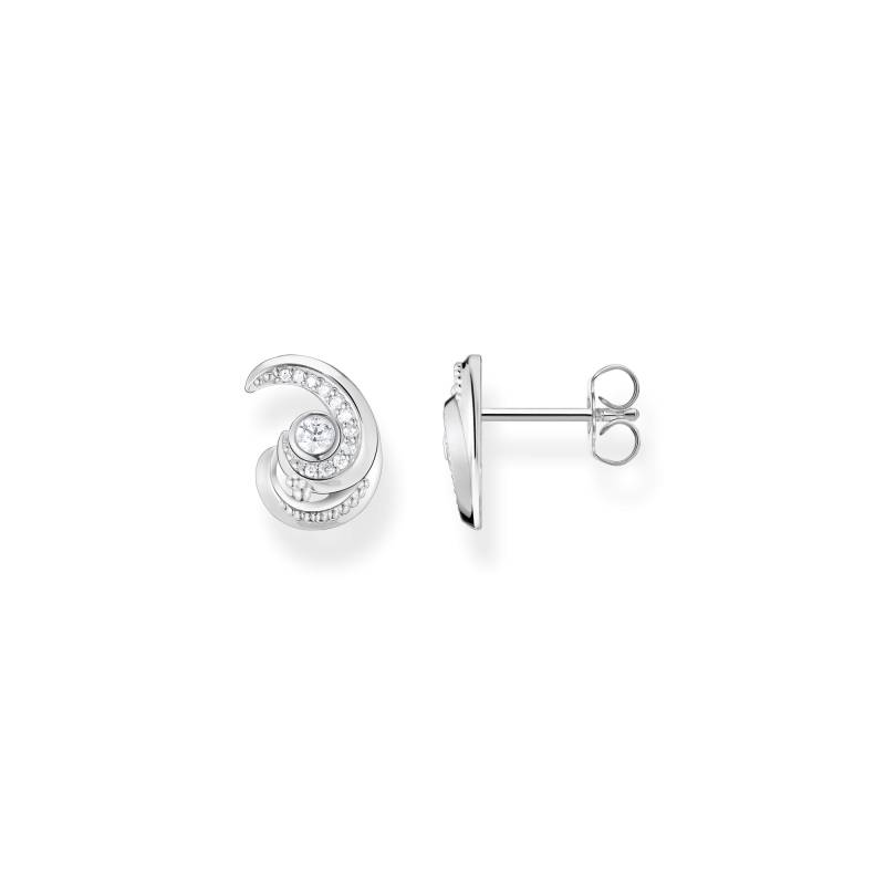 Thomas Sabo Ohrstecker Welle mit Steinen weiß H2226-051-14 von Thomas Sabo