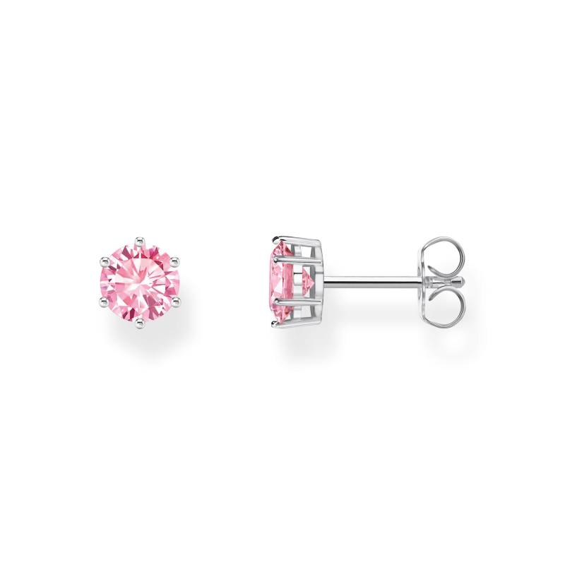 Thomas Sabo Ohrstecker mit pinkfarbenem Stein im Brillantschliff Silber pink H2301-051-9 von Thomas Sabo