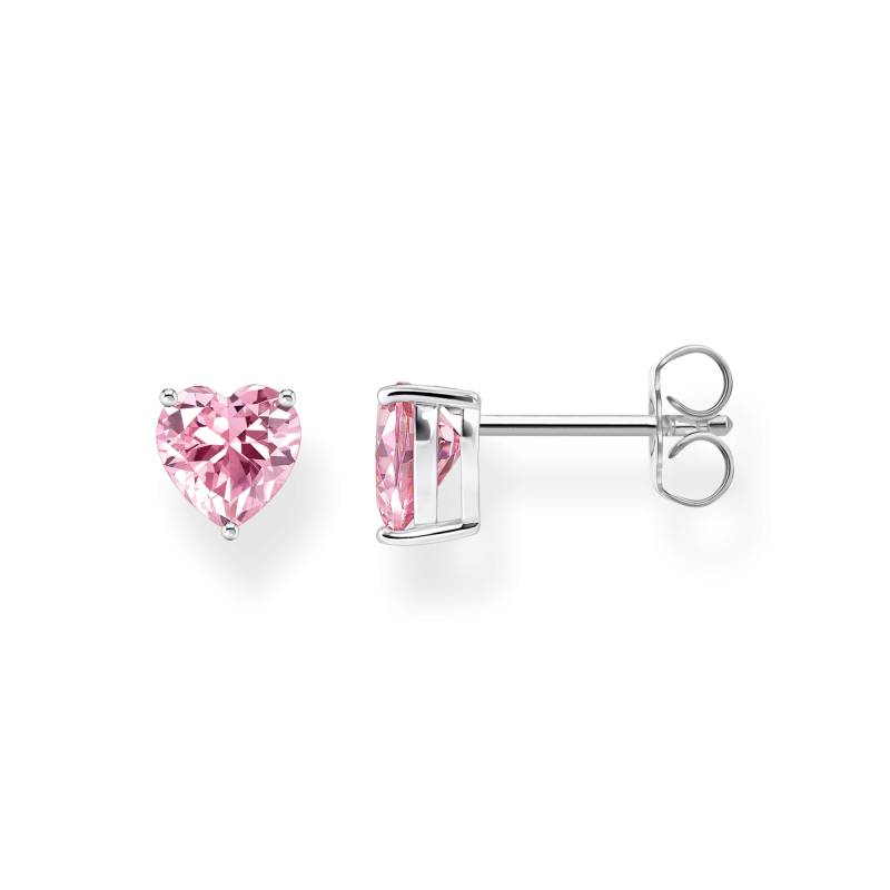 Thomas Sabo Ohrstecker mit pinkfarbenem Stein in Herzform Silber pink H2306-051-9 von Thomas Sabo