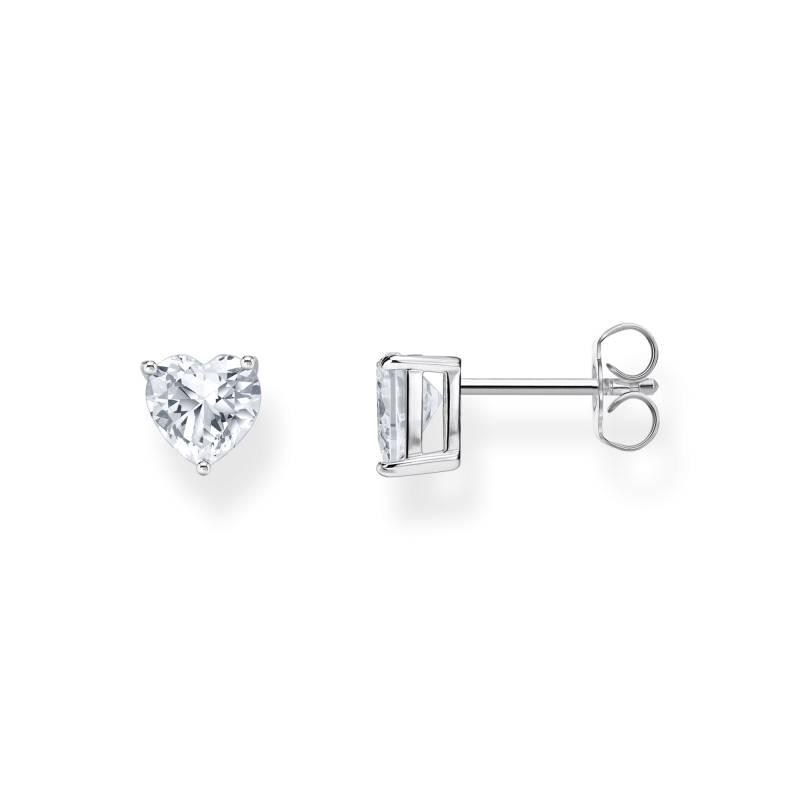 Thomas Sabo Ohrstecker mit weißem Stein in Herzform Silber weiß H2306-051-14 von Thomas Sabo
