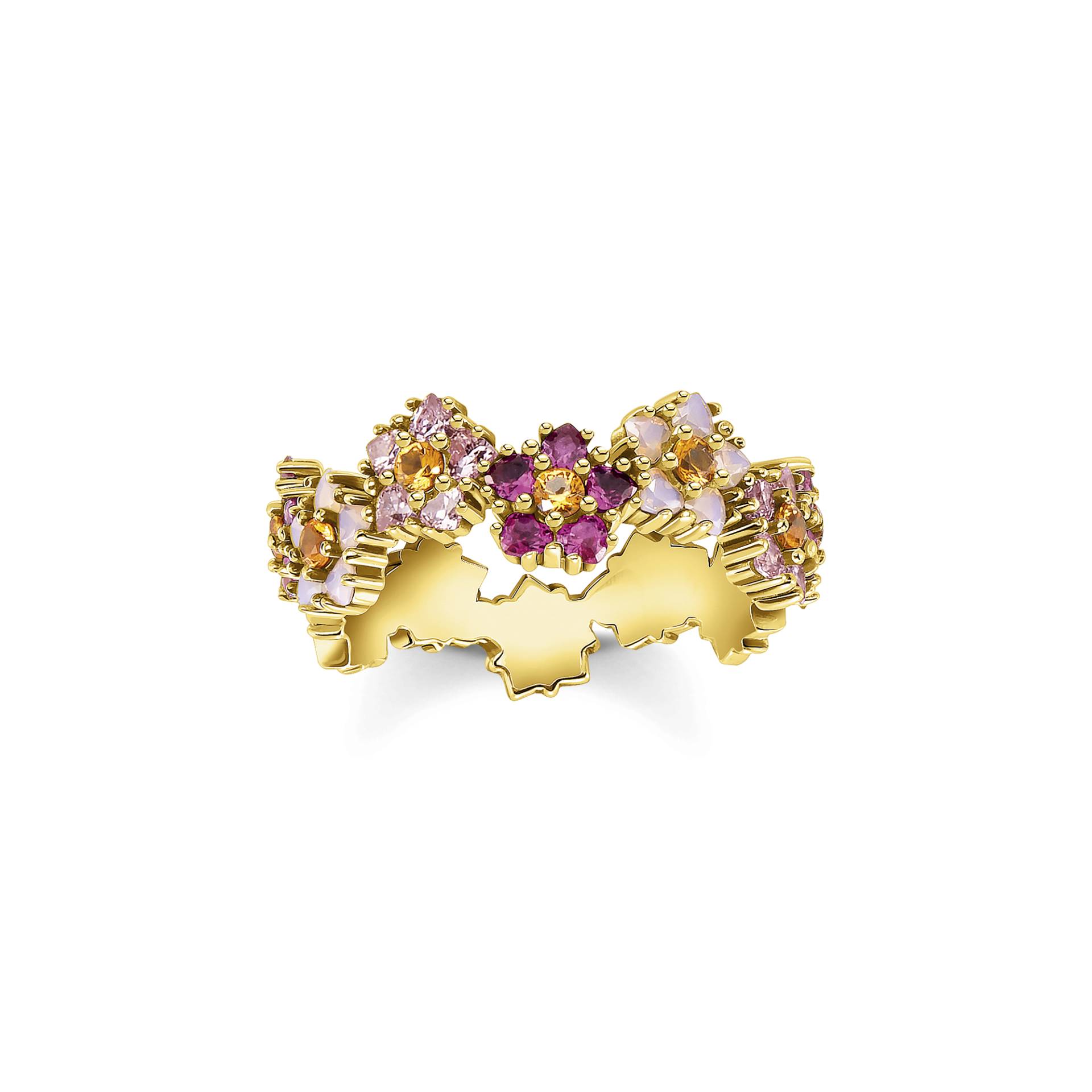 Thomas Sabo Ring Blumen farbige Steine gold mehrfarbig TR2337-488-7-52 von Thomas Sabo