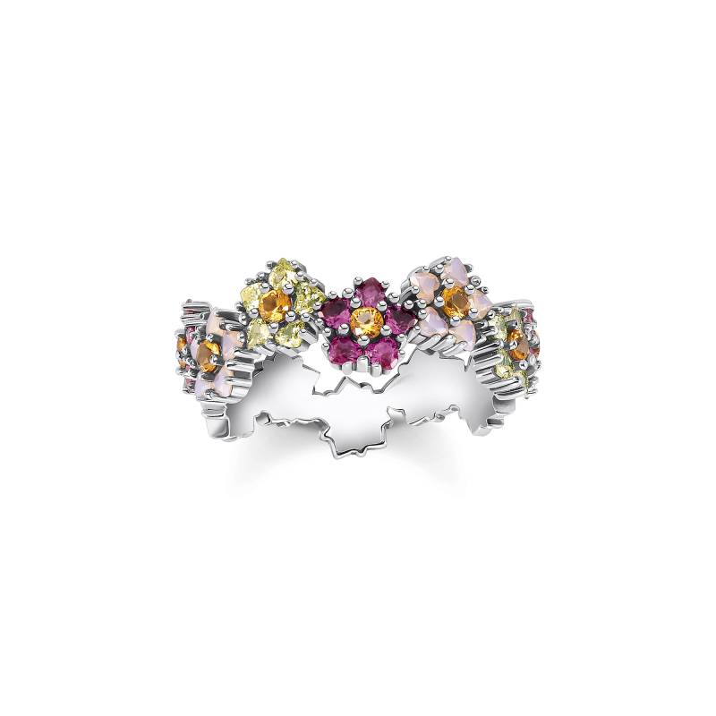 Thomas Sabo Ring Blumen farbige Steine silber mehrfarbig TR2337-342-7-48 von Thomas Sabo