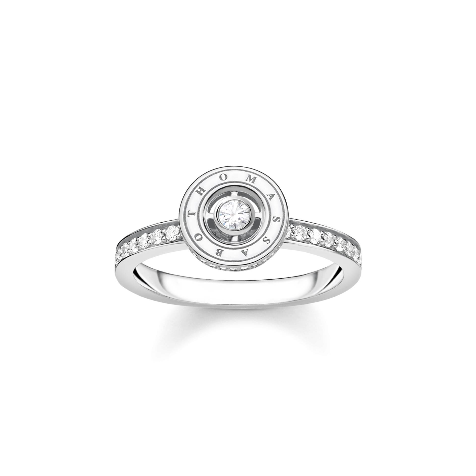 Thomas Sabo Ring Kreis mit weißen Steinen Pavé Silber weiß TR2255-051-14-52 von Thomas Sabo