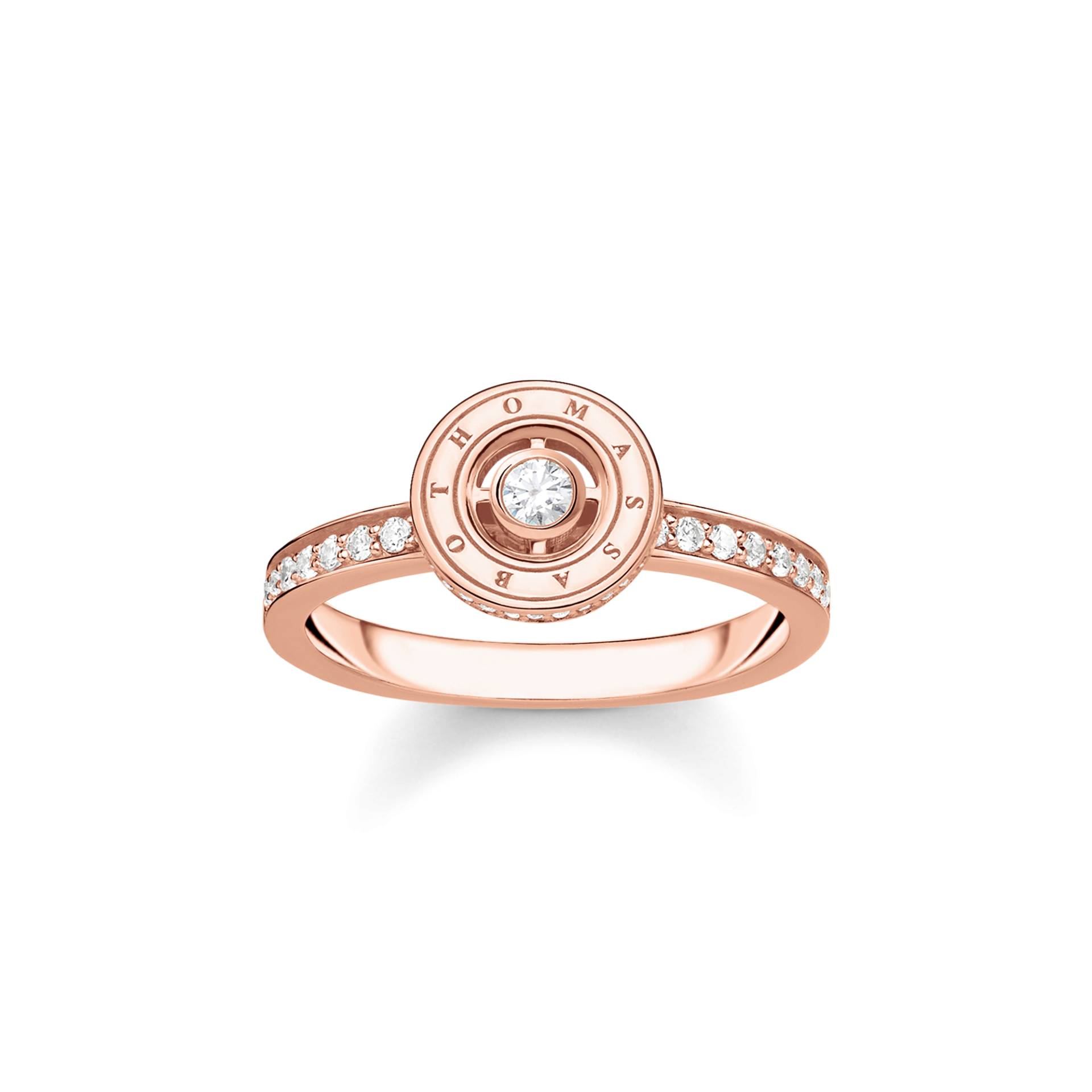 Thomas Sabo Ring Kreis mit weißen Steinen Pavé rosévergoldet weiß TR2255-416-14-48 von Thomas Sabo