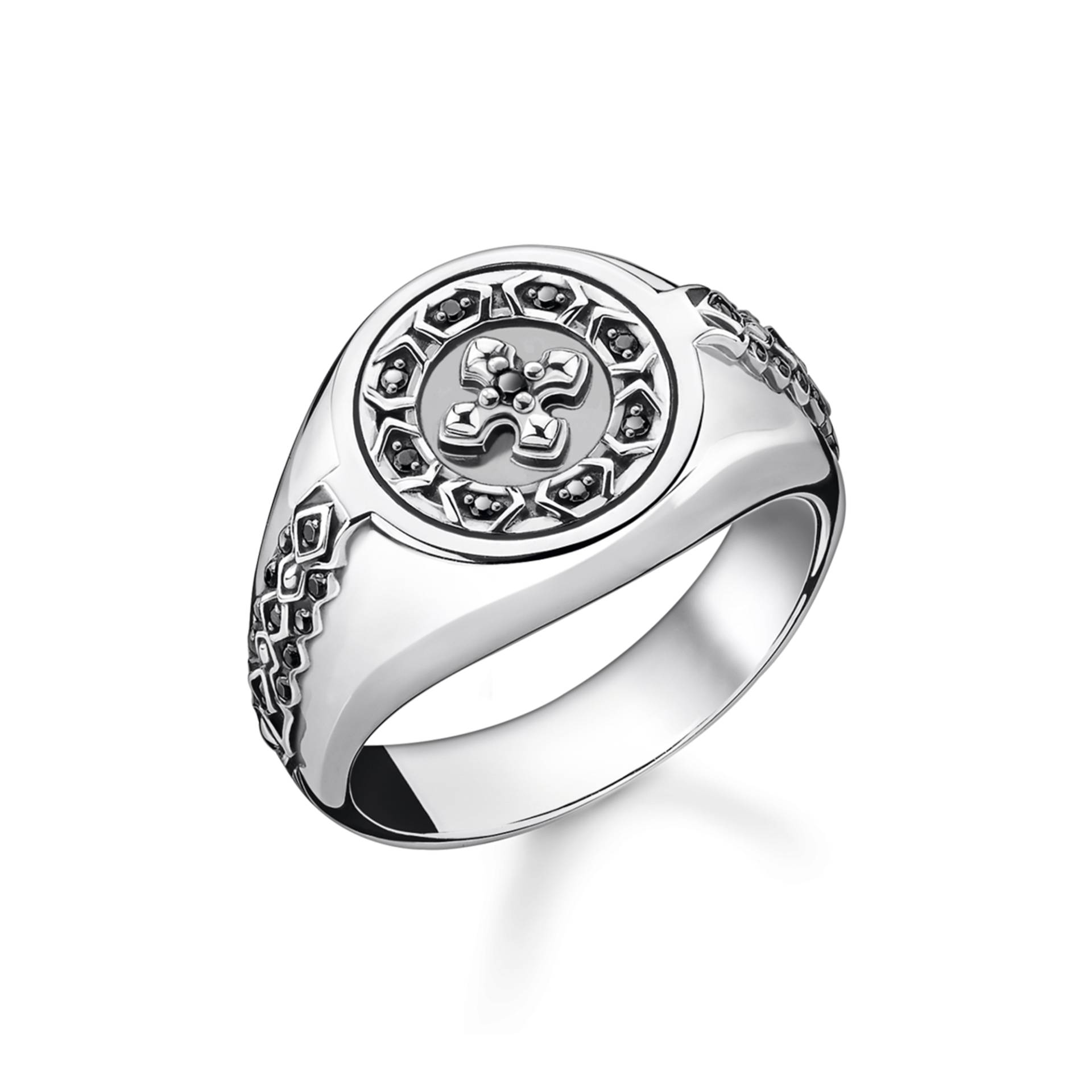 Thomas Sabo Ring Kreuz schwarze Steine schwarz TR2307-643-11-56 von Thomas Sabo
