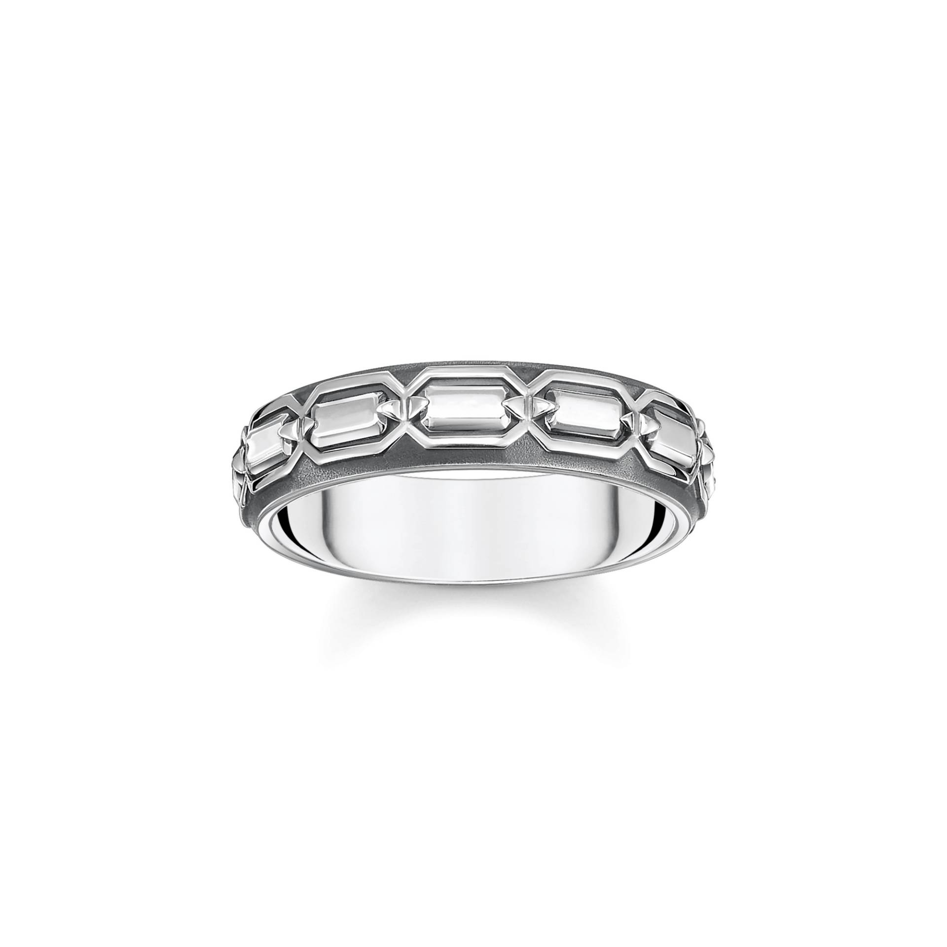 Thomas Sabo Ring Krokodilpanzer Silber geschwärzt silberfarben TR2424-637-21-64 von Thomas Sabo