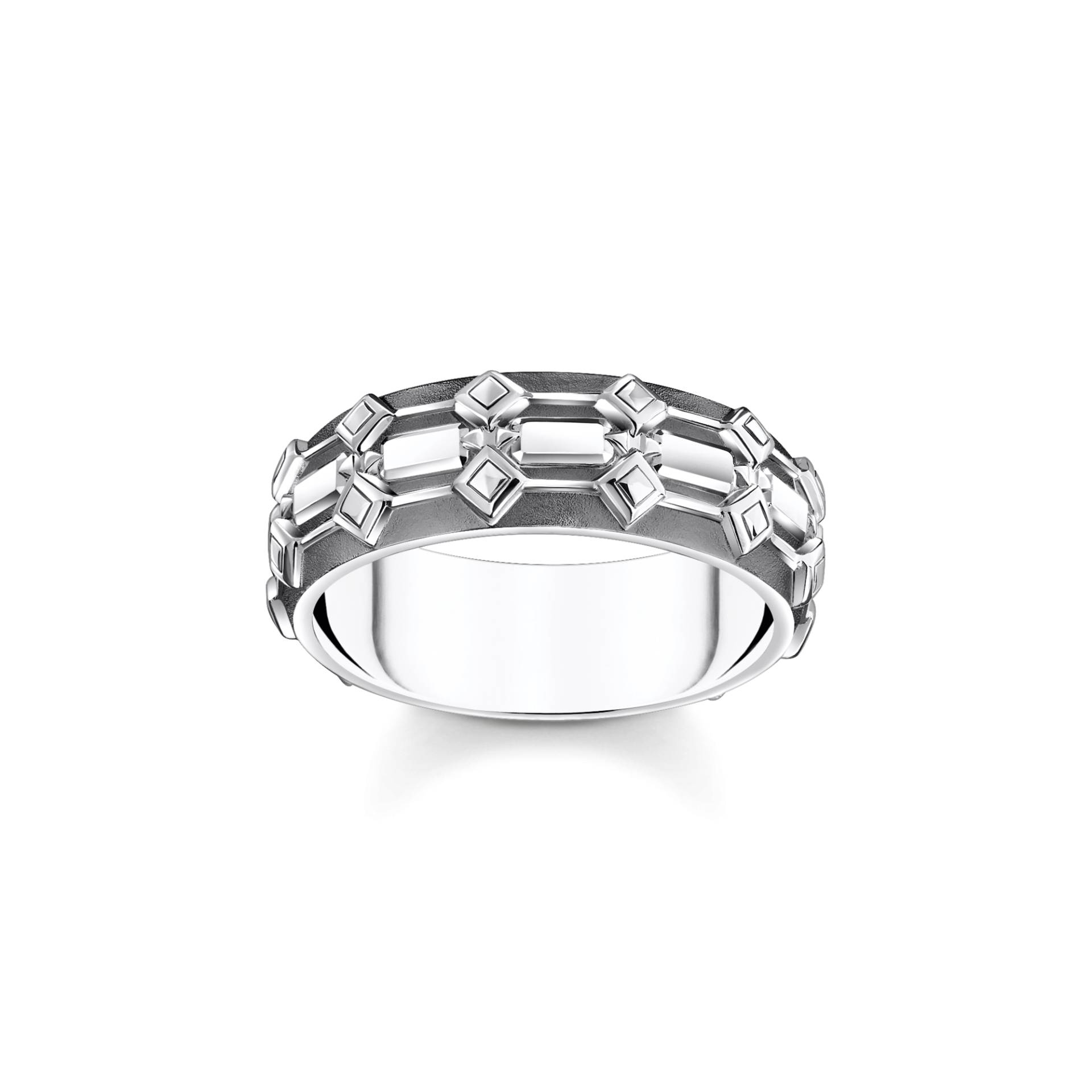 Thomas Sabo Ring Krokodilpanzer breit Silber geschwärzt silberfarben TR2437-637-21-62 von Thomas Sabo