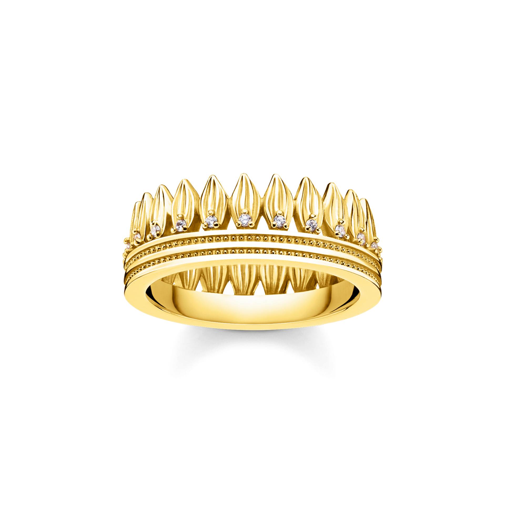 Thomas Sabo Ring Krone Blätter gold weiß TR2282-414-14-56 von Thomas Sabo