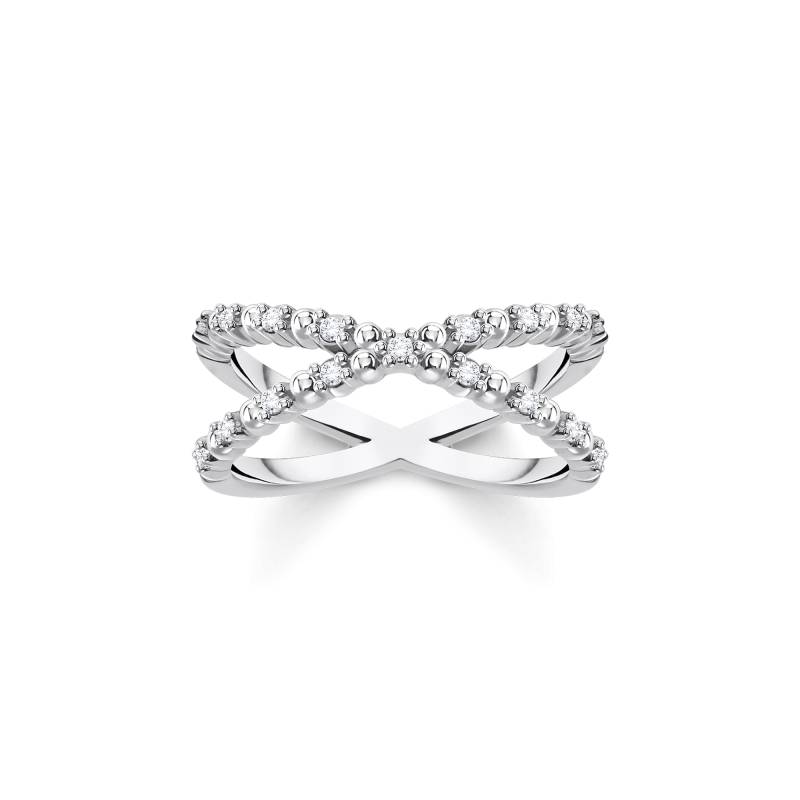 Thomas Sabo Ring Kugeln mit weißen Steinen silber weiß TR2318-051-14-50 von Thomas Sabo