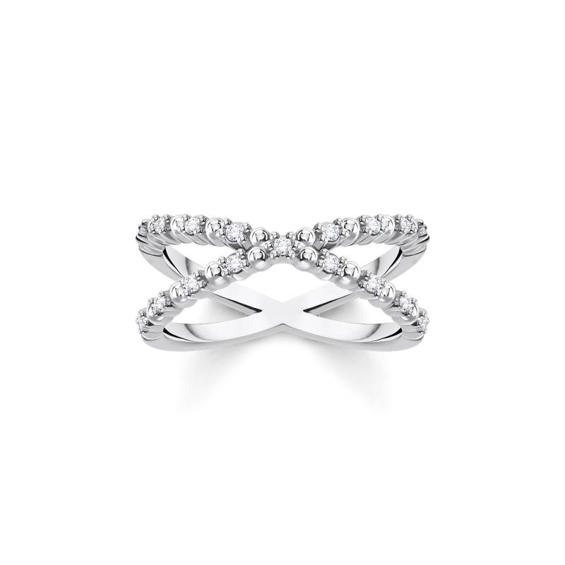 Thomas Sabo Ring Kugeln mit weißen Steinen silber weiß TR2318-051-14-52 von Thomas Sabo