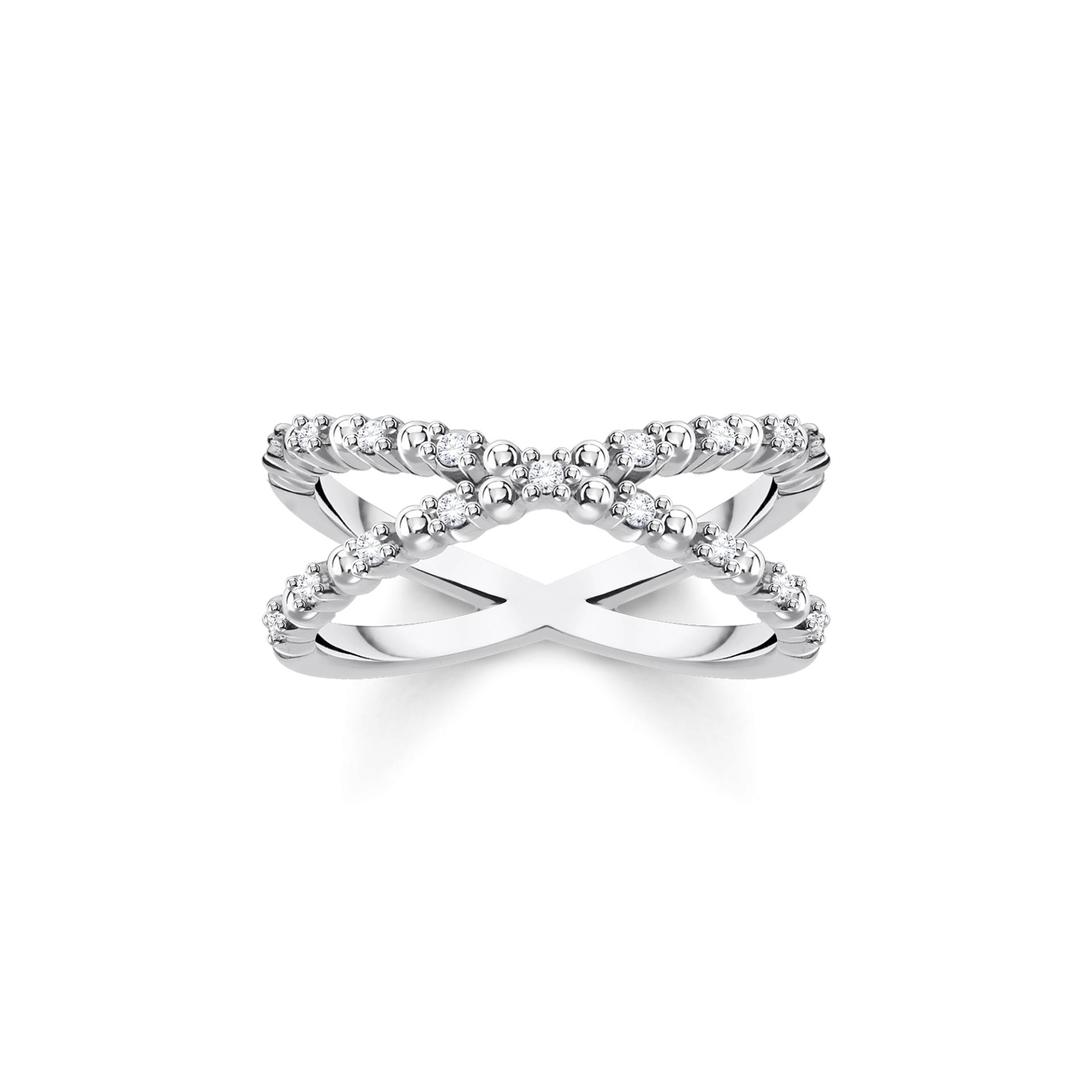 Thomas Sabo Ring Kugeln mit weißen Steinen silber weiß TR2318-051-14-54 von Thomas Sabo