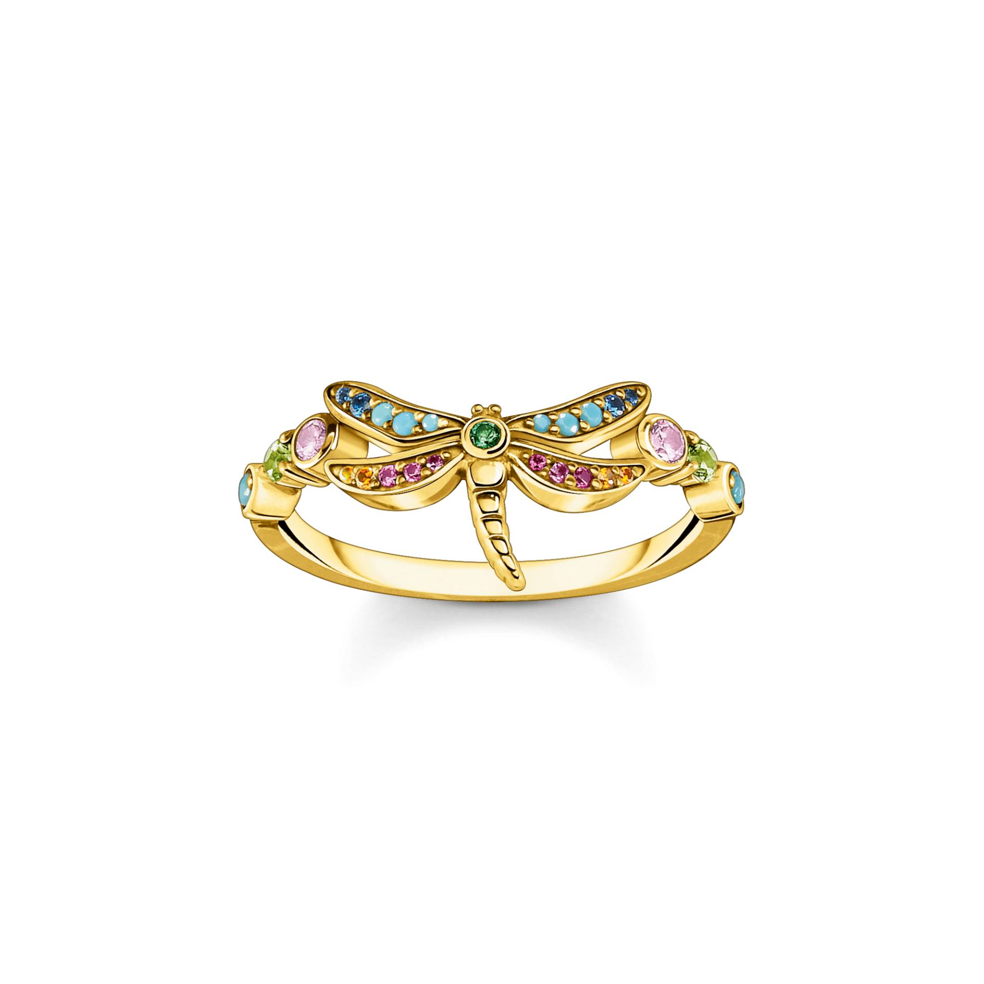 Thomas Sabo Ring Libelle mit bunten Steinen gold mehrfarbig TR2383-315-7-48 von Thomas Sabo