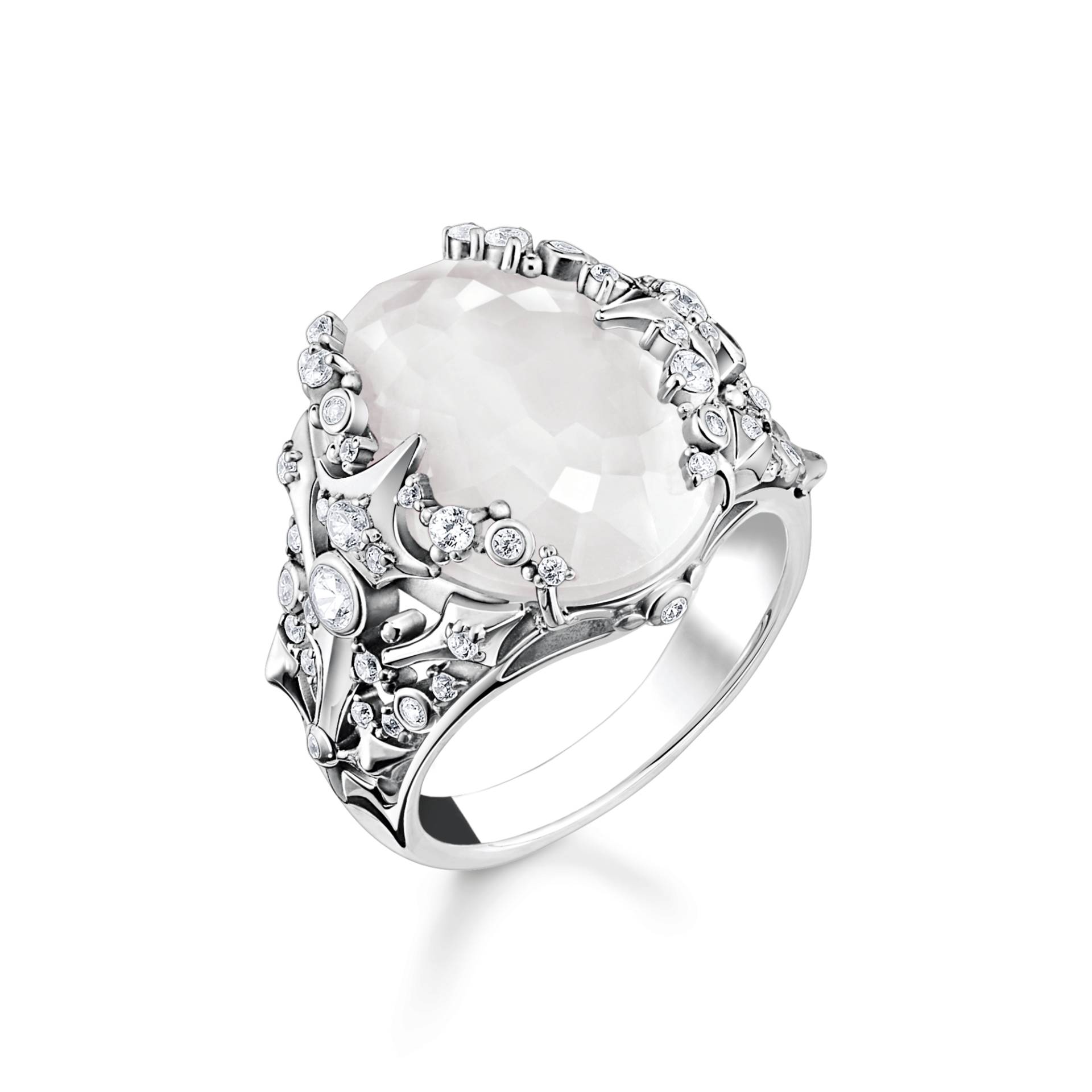 Thomas Sabo Ring Milky-Quarz silber weiß TR2407-643-14-48 von Thomas Sabo