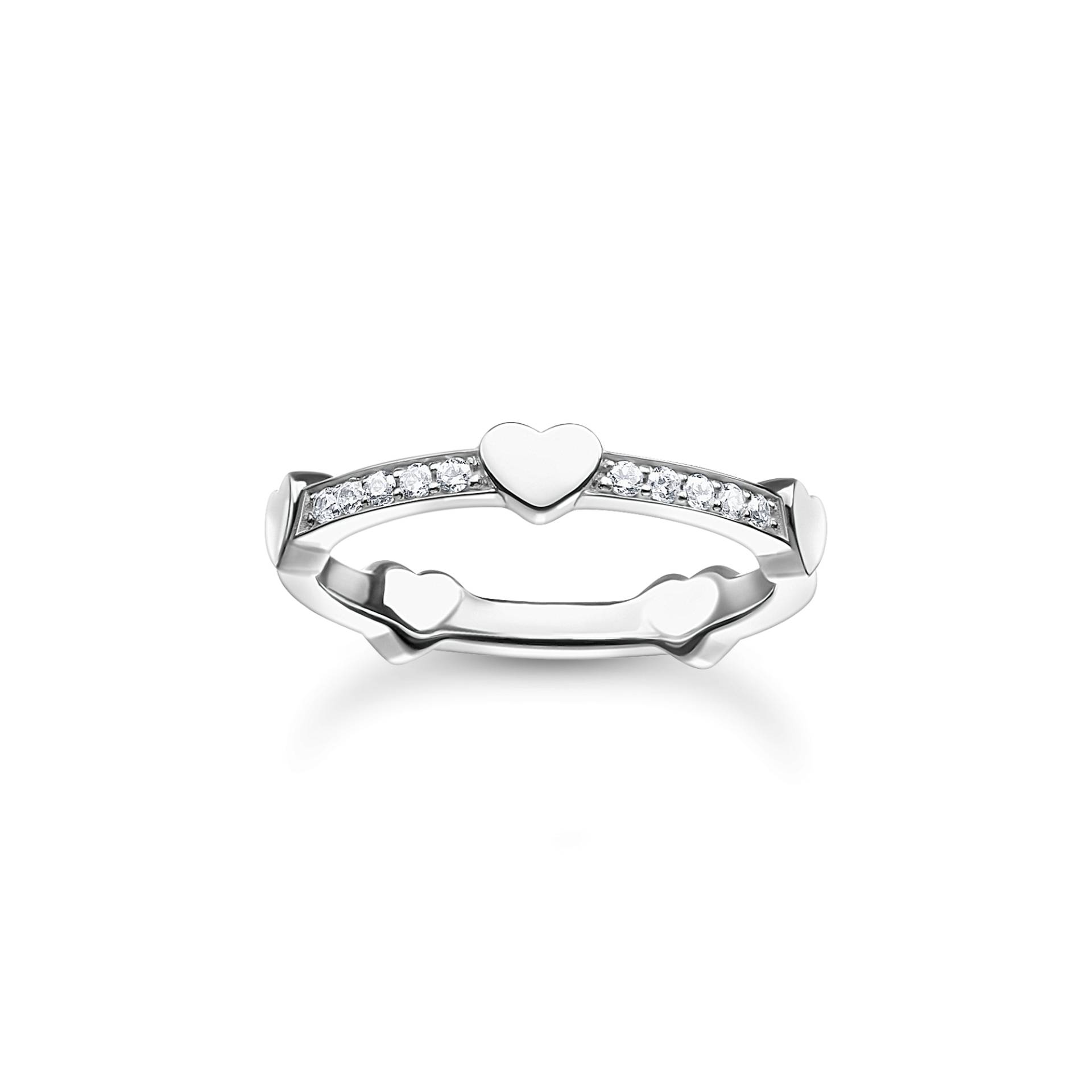 Thomas Sabo Ring Pavé mit Herzen silber weiß TR2391-051-14-52 von Thomas Sabo