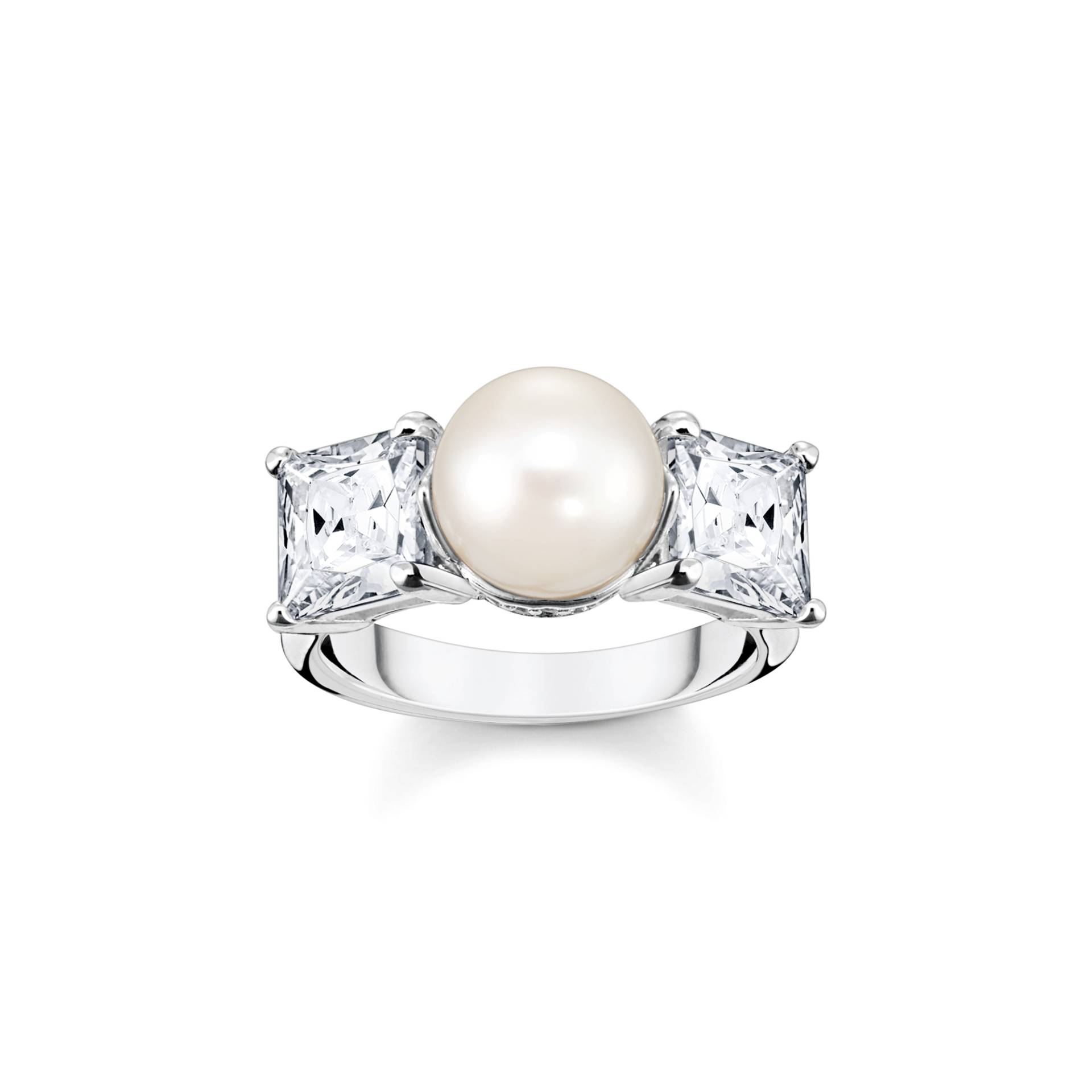 Thomas Sabo Ring Perle mit weißen Steinen silber weiß TR2408-167-14-48 von Thomas Sabo