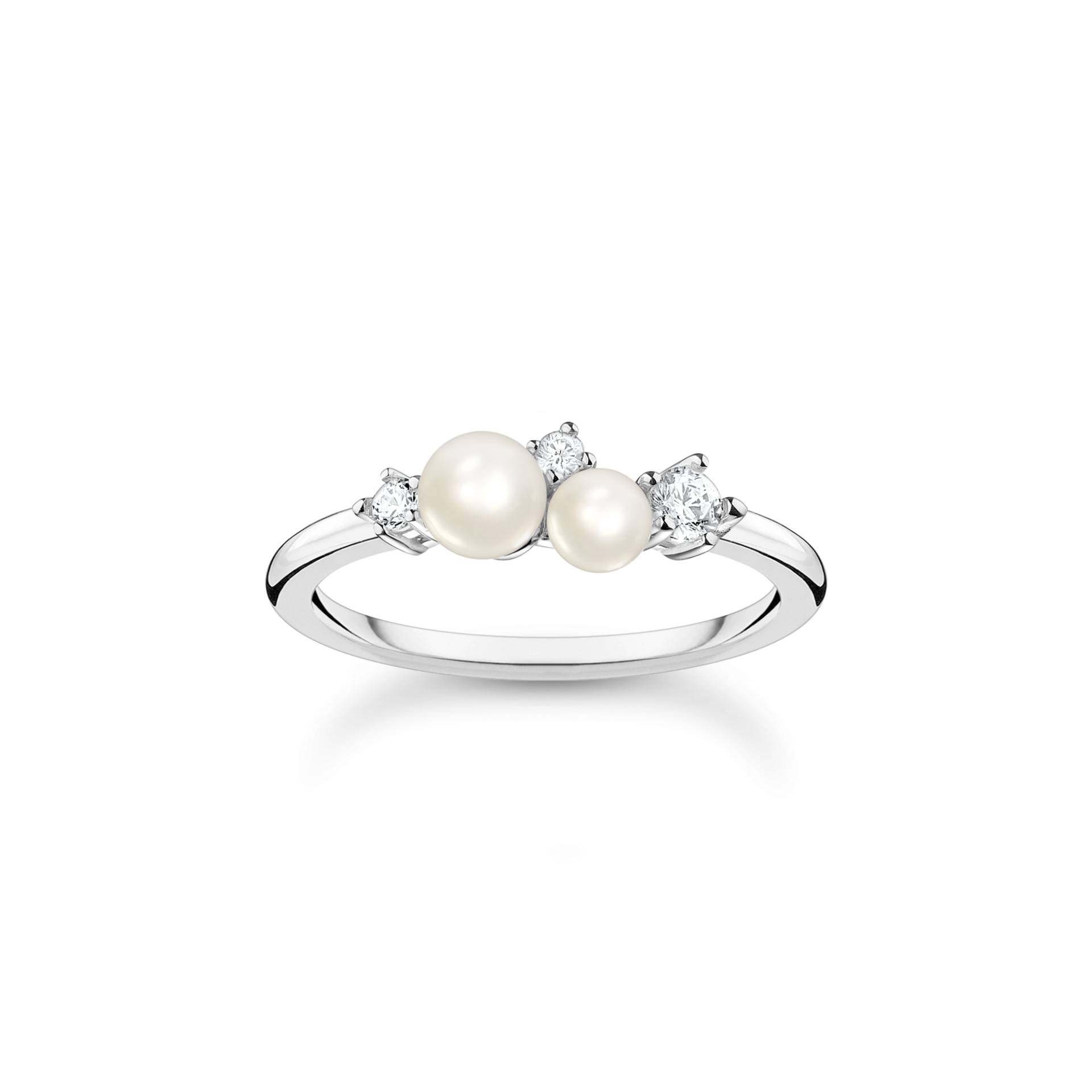 Thomas Sabo Ring Perlen mit weißen Steinen silber weiß TR2368-167-14-52 von Thomas Sabo