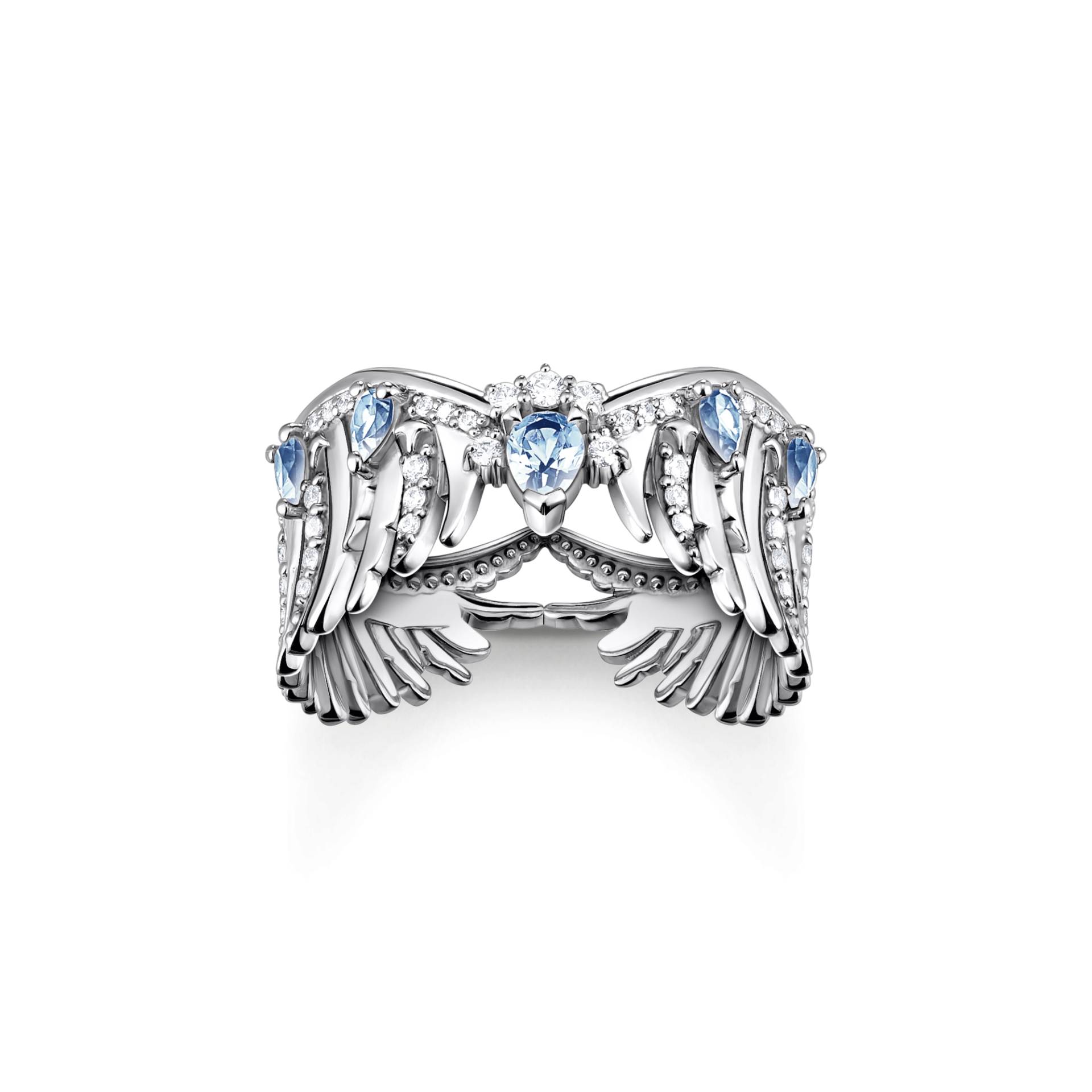 Thomas Sabo Ring Phönix-Flügel mit blauen Steinen silber blau TR2411-644-1-52 von Thomas Sabo